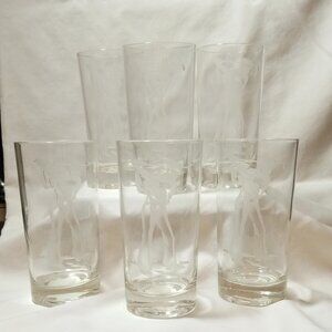 Golfer etched glasses, set of 6